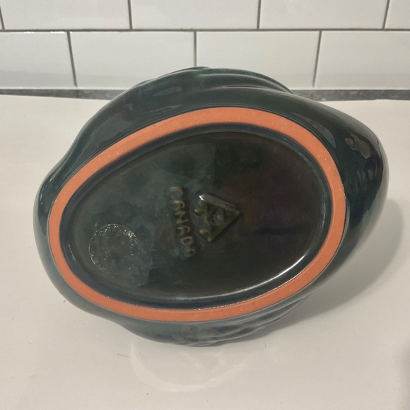 VTG Blue Mountain Pottery Swan Planter Drip Glaze Blue Green Black - Picture 6 of 7